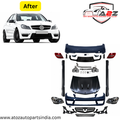 Complete Conversion Body Kit Compatible With Mercedes C Class W204 (2007-2014) Upgrade To Mercedes Benz W204 LCI AMG C63 (Shipping Cost Not Included In Price)