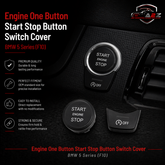 Engine One Button Start Stop Button Switch Cover 61319153831-B 61319153831-1 61319291694 61319291690 Compatible with BMW 5 Series (F10) & 7 Series (F01, F02, F03, F04) & 5 Gran Turismo (F07) & 6 Convertible (F12)