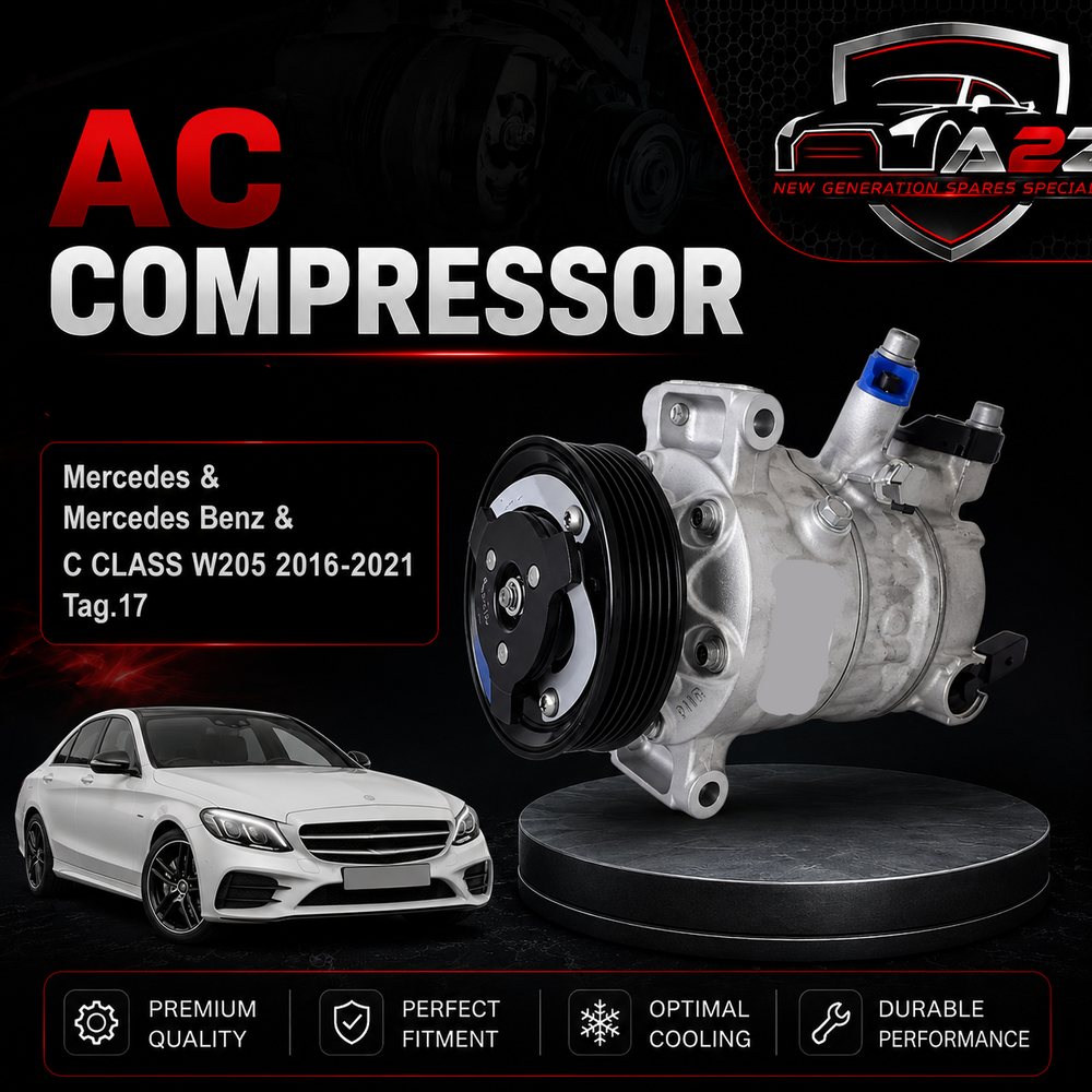 AC Compressor 1787P Compatible With Mercedes & Mercedes Benz & C CLASS W205 2016-2021 Tag.17