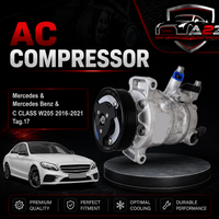AC Compressor 1787P Compatible With Mercedes & Mercedes Benz & C CLASS W205 2016-2021 Tag.17