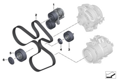 Belt Idler Pulley 11287556251 11287800333 Compatible with BMW 3 Series (E90) & 5 Series (E60) & 5 Series (F10)