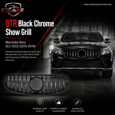 GTR Black Chrome Show Grill Compatible With Mercedes Benz GLC X253 (2016-2019) Tag 53