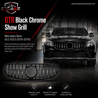 GTR Black Chrome Show Grill Compatible With Mercedes Benz GLC X253 (2016-2019) Tag 53
