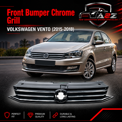 Front Bumper Chrome Grill 6RU853653B Compatible With VOLKSWAGEN VENTO (2015-2018)