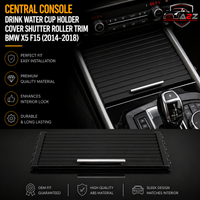Black Central Console Drink Water Cup Holder Cover Shutter Roller Trim 51169251973 Compatible With BMW X5 F15