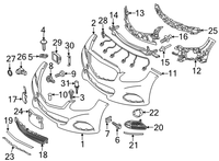 Front Bumper Bracket Left 2128853765 & Right 2128853865 Compatible With MERCEDES-BENZ E-CLASS (W212) T-2 2014-2016 Tag No.841