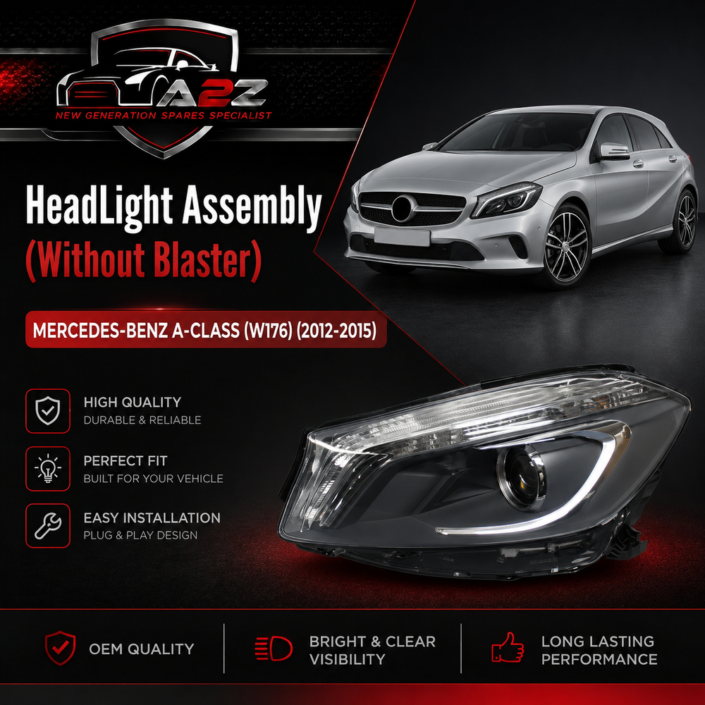 Headlight Headlamp Left A1768201161 & Right A1768201261 (Without Blaster) Compatible With MERCEDES-BENZ A-CLASS (W176) (2012-2015)