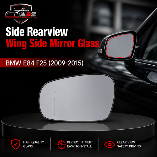 Side Rearview Wing Side Mirror Glass Left 51162991659 & Right 51162991660 Compatible With BMW X1 (E84) & X3 (F25) (2009-2015)