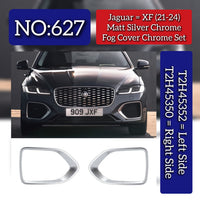Matt Silver Chrome Fog Cover Chrome Set Left T2H45352 & Right T2H45350 Compatible With Jaguar XF (2021-2024) Tag No.627