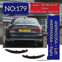 Rear Bumper Light (Set) Left 4N0945105A & Right 4N0945106A Compatible With Audi A8 4N (18-22) Tag No.179