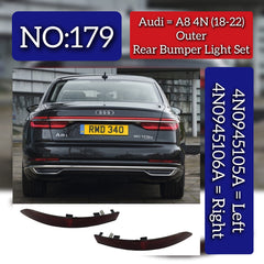 Rear Bumper Light (Set) Left 4N0945105A & Right 4N0945106A Compatible With Audi A8 4N (18-22) Tag No.179