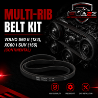 Multi Rib Belt Kit 5PK1121EXTRAK1 31401425 30757514 31258381 31330379 Compatible With VOLVO S60 II (134), XC60 I SUV (156) (CONTINENTAL)