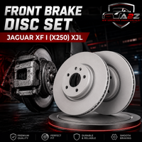 Front Brake Disc Set C2C25336 C2P26267 Compatible With JAGUAR XF I (X250) XJL (ALBRO)