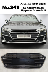 S7 Glossy Black Upgrade Show Grill Compatible With Audi = A7 (2019-24) Tag No.241