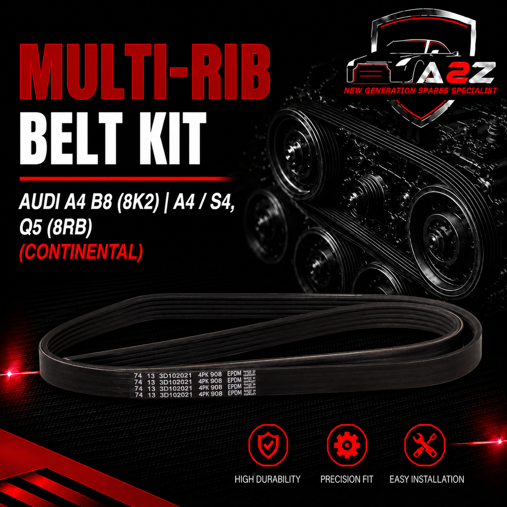 Multi RIB Belt Kit 6PK1580K1 Compatible With AUDI A4 B8 (8K2) | A4 / S4, Q5 (8RB) (CONTINENTAL)