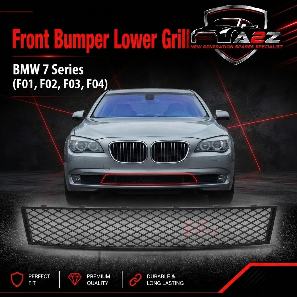 Front Middle Bumper Lower Center Mesh Bezel Grille 51117183870 Compatible With BMW 7 Series (F01, F02, F03, F04) Tag-BG-58