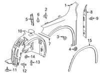 Front Right Wheel Arch (EYEBROW) 1568852422 A1568852422 Compatible With MERCEDES-BENZ GLA-CLASS (X156) 2014-2019 Tag-EY-18