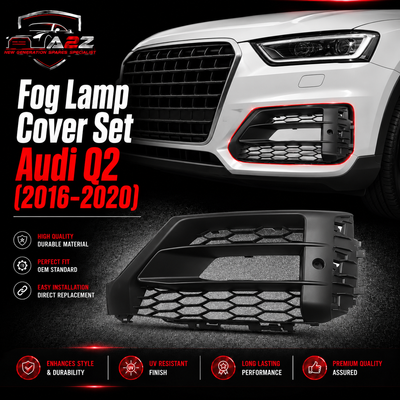 Fog Lamp Cover Set Left 81A807681LRU6 & Right 81A807682LRU6 Compatible With Audi Q2 (2016-20) Tag No.181