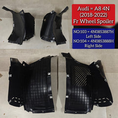 Front Wheel Spoiler Left 4N0853887H & Right 4N0853888H Compatible With Audi A8 4N (2018-2022) Tag No.103-104
