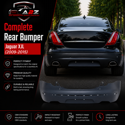 Complete Rear Bumper With Camera Hole C2D5373XXX Compatible With Jaguar XJL (2009-2015) Tag No.301B