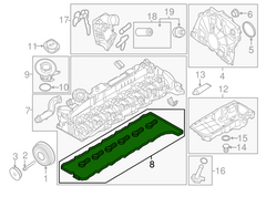 Tappet Cover Packing (Engine Valve Cover Gasket) 255.130 11128515732 Compatible With BMW 3-SERIES Convertible (E93) 5-SERIES (F10, F07) 6-SERIES Coupe (F13, F06) 7-SERIES (F01, F02, F03, F04) X3/X5/X6 (F25, E70, F15, F85, E71, E72, F16, F86) Tag No.35