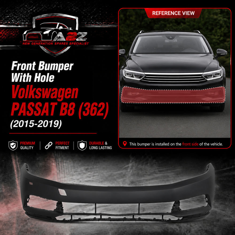 Front Bumper With Hole 3G0807221 Compatible With Volkswagen PASSAT B8 (362) Tag No.132A