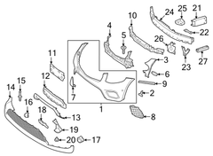 Front Bumper Bracket Left (2538857702) & Right (2538857802) Compatible With Mercedes Benz GLC Class X253 (2016-2019) Tag No.986