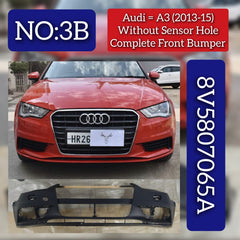 Front Bumper Without Sensor Hole 8V5807065A Compatible With AUDI A3 (2013-2015) TAG No:3B