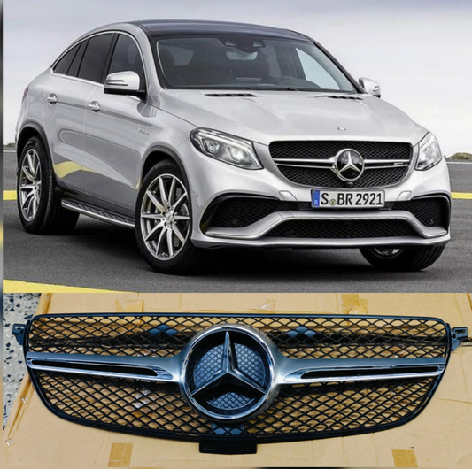AMG Silver Chrome Show Grill Compatible With Mercedes Benz GLE W292 (2016-2019) Tag 151