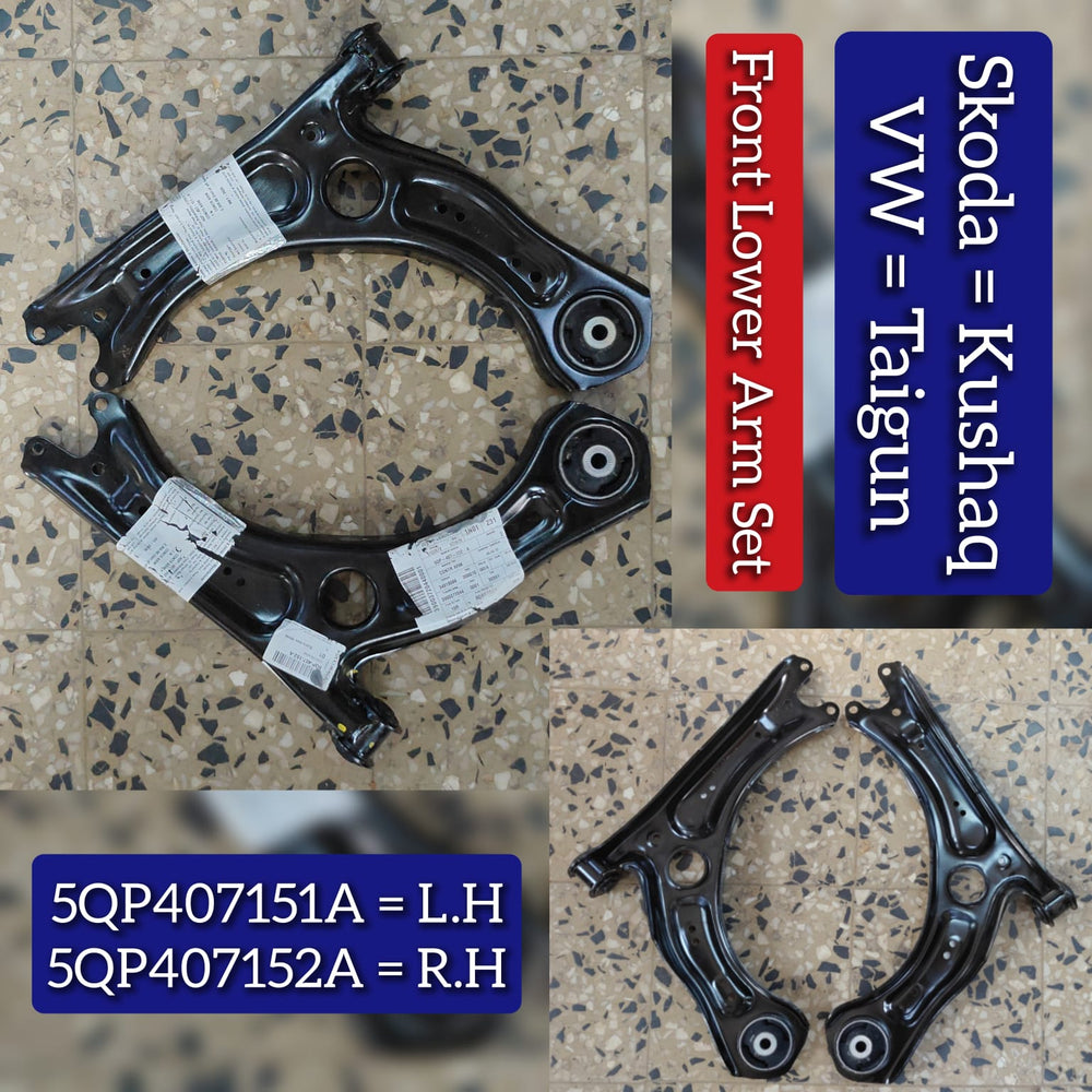 Front Lower Arm Set L.H 5QP407151A R.H 5QP407152A ( Set OF 2 ) Compatible With SKODA = Kushaq & Volkswagen & TAIGUN