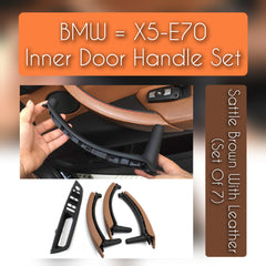 BMW X5 E70 leather inner door handle set – 7-piece interior upgrade for 2007–2013 models with premium finish and OEM fit
