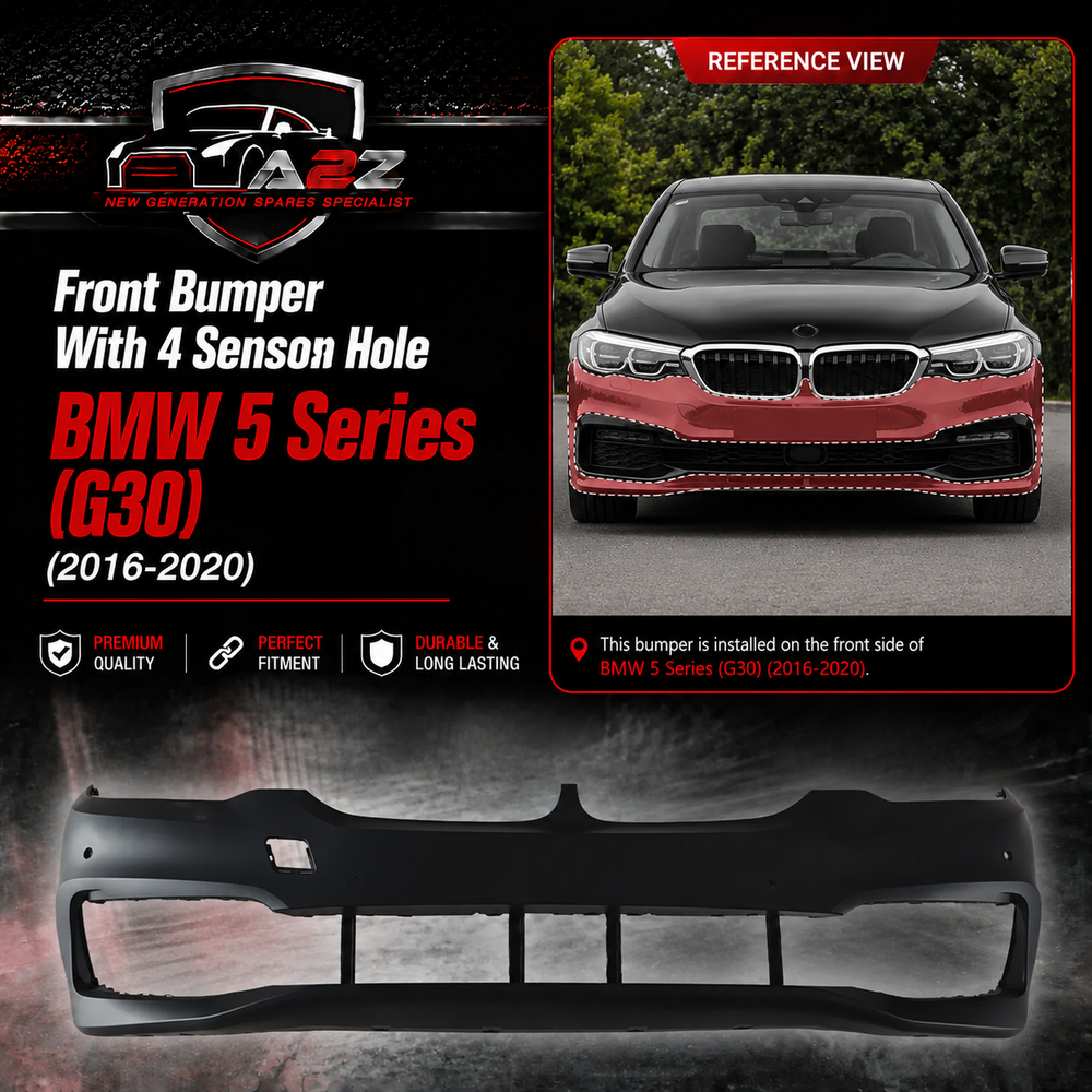 Front Bumper With 4 Senson Hole 51117427440 Compatible With BMW 5 Series (G30) (2016-2020) Tag No.481A