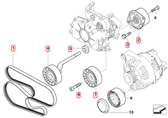 Belt 6PK2080 Compatible With BMW 5 Series (E60) & 7 Series (E65, E66, E67) & MERCEDES BENZ E-CLASS (W210) Tag-BEL-24
