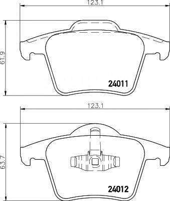 Front Brake Pad 30793943 2439901 P86023 Compatible With VOLVO XC60 I SUV 156 & XC60 I VAN 156 & XC90 I 275