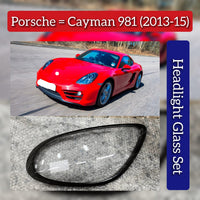 Front Headlight Glass Compatible With PORSCHE Cayman 981 (2013-2015)