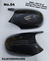 Side Mirror upper cover (Side Mirror cover) Carbon Fiber Horn Model Left 51167205291 & Right 51167205292 Compatible With BMW 3 Series E90 2009-2012 TAG-SMC-54