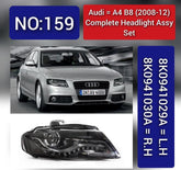 Headlight Headlamp Left 8KD941029AQ & Right 8KD941030AQ (Without Blaster) Compatible With AUDI A4 (2008-2012)
