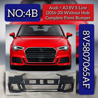 Complete Front Bumper Without Hole 8V5807065AF Compatible With AUDI A3 S-Line (8VS, 8VM) | A3 / S3 (2016-2020) Tag No.4B