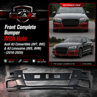 Front Complete Bumper With Hole 8V5807065T 8V5807065S Compatible With Audi A3 Convertible (8V7, 8VE) & A3 Limousine (8VS, 8VM) - (2016-2020) Tag No.1A