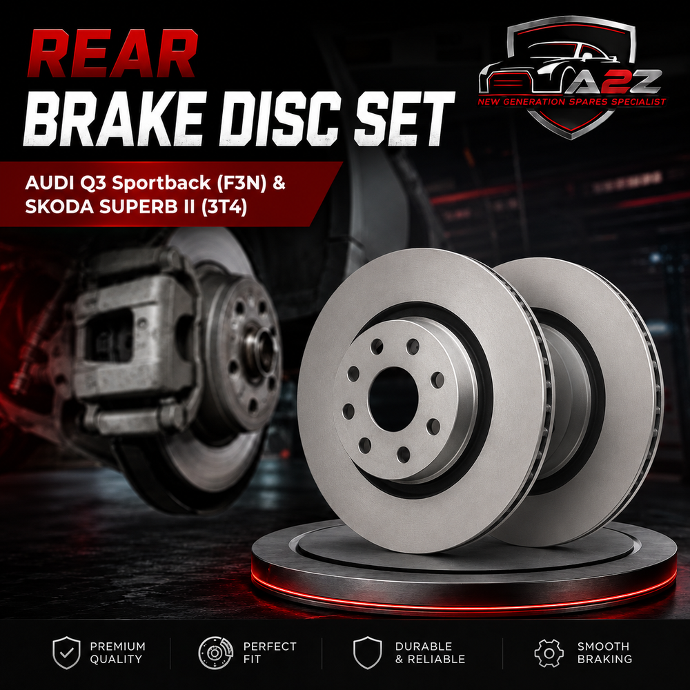 Rear Brake Disc Set 5Q0615601E 1K0615601N 3QD615601A Compatible With AUDI Q3 Sportback (F3N) & SKODA SUPERB II (3T4)