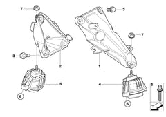 Engine Mounting Left & Right 22116777118 Compatible With BMW 5 SERIES E60 2006-2010