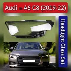 Front Headlight Glass Compatible with AUDI A6 C8 2019-2022