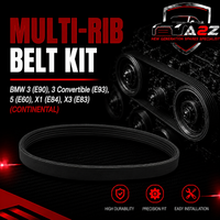 Multi Rib Belt Kit 6DPK1817K1 11282339110 11287800333 11287800345 11287800562 Compatible With BMW 3 (E90), 3 Convertible (E93), 5 (E60), X1 (E84), X3 (E83) (CONTINENTAL)