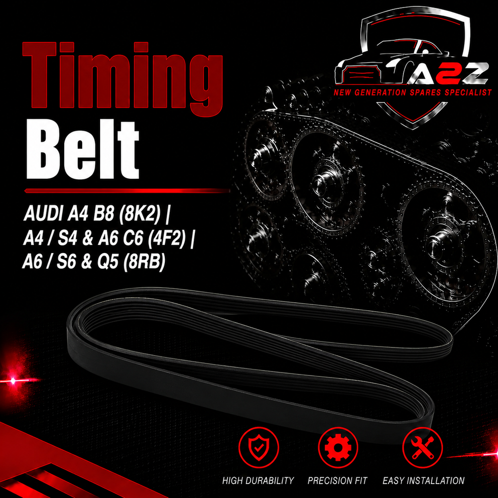 Timing Belt 6PK2498 0125130707 059903137AE Compatible With AUDI A4 B8 (8K2) | A4 / S4 & A6 C6 (4F2) | A6 / S6 & Q5 (8RB) Tag-BEL-30