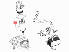 Oil Filter 2761840025 & E129H D222 & OX 814D Compatible With MERCEDES-BENZ C-CLASS (W205) & CLS (C218) & GLC (X253) & GLE (W166) & GLS (X166) & S-CLASS (W222, V222, X222) Tag 157