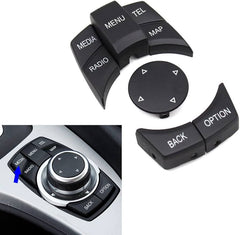 CIC iDrive Multimedia Trims Control Button Cover 65829240956 - C Compatible with BMW 1 Series E81 E82 E88 & 3 Series E90 E92 E93 & 5 Series E60 E61 & X1 E84 & X5 E70 & X6 E71