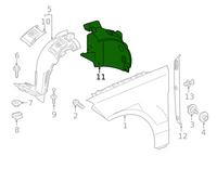 Front Right Fender Liner 1668847722 Compatible With Mercedes Benz GLS W166