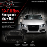 RS4 Full Black Honeycomb Show Grill Compatible With Audi = A4 (2009-11) Tag No.3