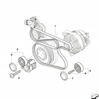Multi Rib Belt Kit 6PK1836K1 11287790450 11288477780 7790450 8477780 Compatible With BMW 3 Convertible (E93) (CONTINENTAL)