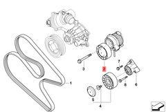 Belt Tensioner With Pulley 11287549588 11287505224 11287542680 Compatible with BMW 5 Series (E60) & 7 Series (E65, E66, E67) & X5 (E53)
